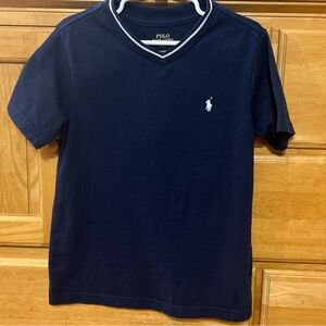 Polo Ralph Lauren Boy’s Blue w/White Trim V Neck Tee Size 5